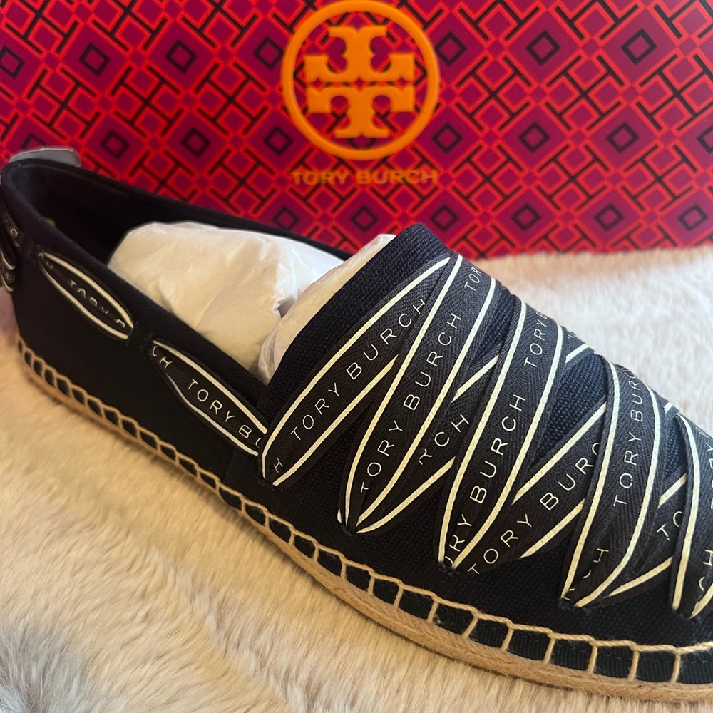 NIB Tory Burch Navy Espadrille Flats (navy) 10.5 - Picture 2 of 7